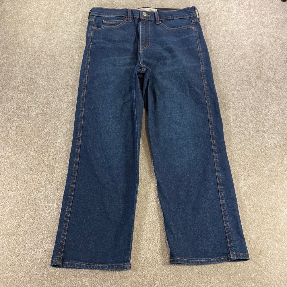 Levi Strauss Signature Jeans Womens 10 Dark Wash Blue High Rise Straight Vtg